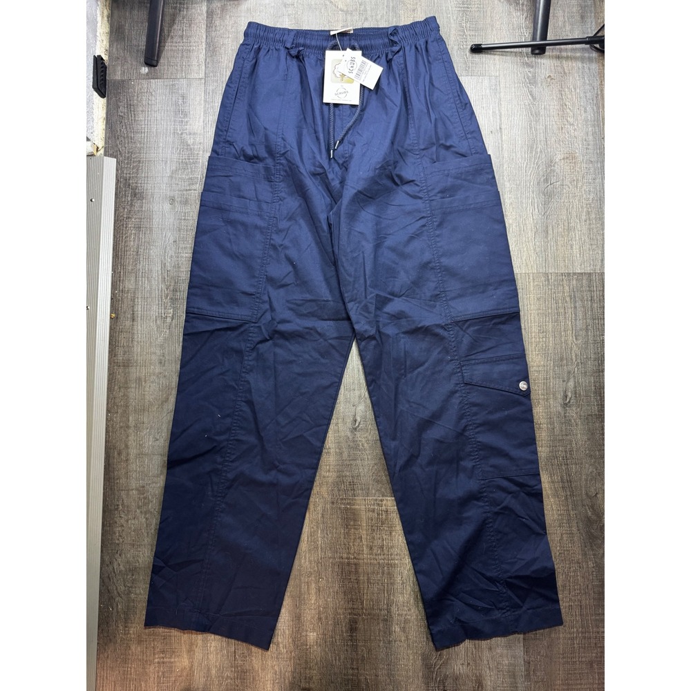 S.C.R.U.B.S. Navy Blue Carefree Cotton Cargo Scrub Pants Small Z2017 SM NVY AVG